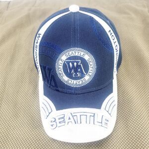 Seattle Washington Strapback Hat Blue Youth‎ Embroidered Adjustable
